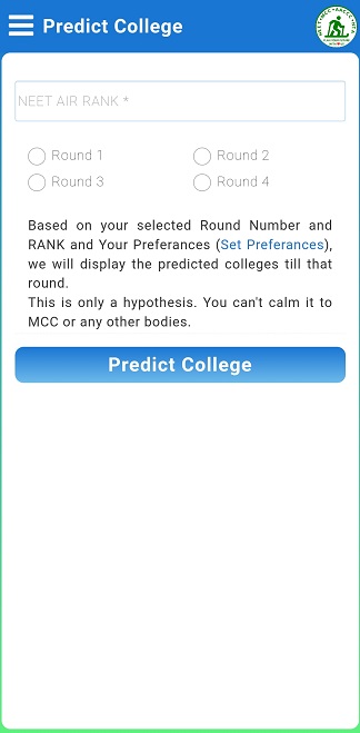 NEET-UG RANK CUTOFF & COLLEGE PREDICTOR college predictor